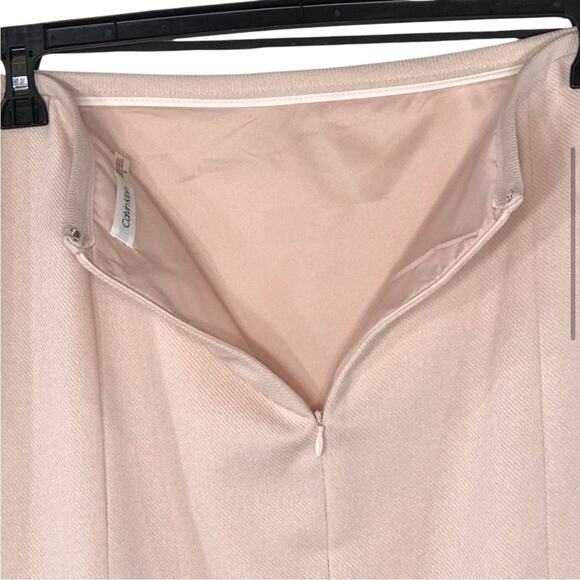 Calvin Klein SZ 10 Pencil Skirt Lined Front Slits Rear Zip Textured Flat Front - Picture 4 of 7